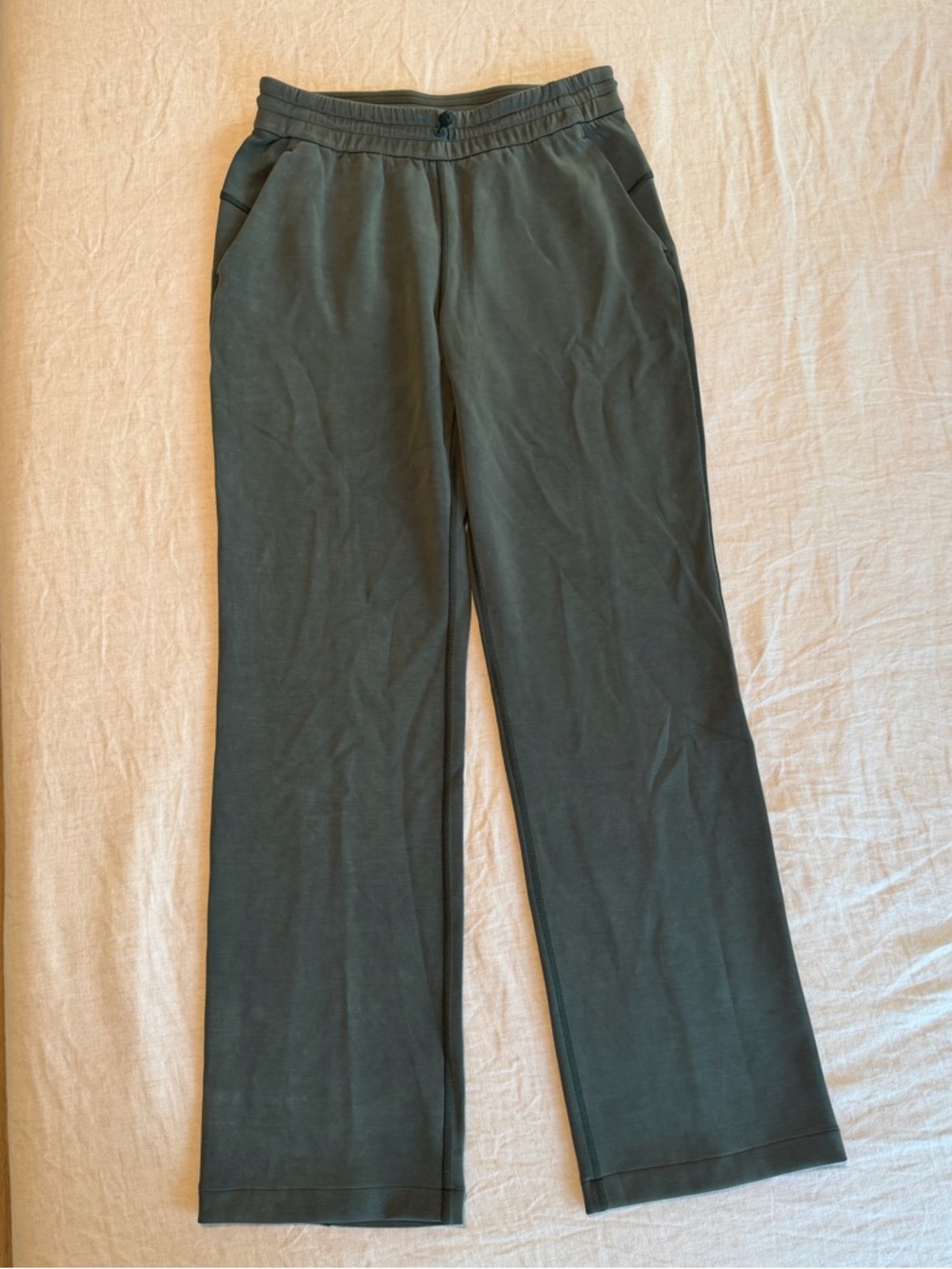 lululemon athletica Olive Green Cropped Wide-Leg Pants